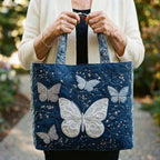 Håndlavet Totetaske – Papillon Silver