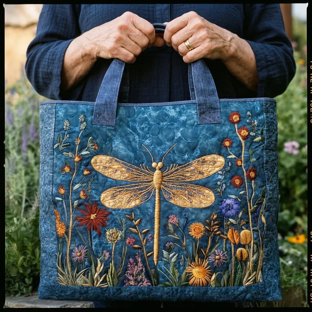 Håndlavet Totetaske – Golden Dragon Fly