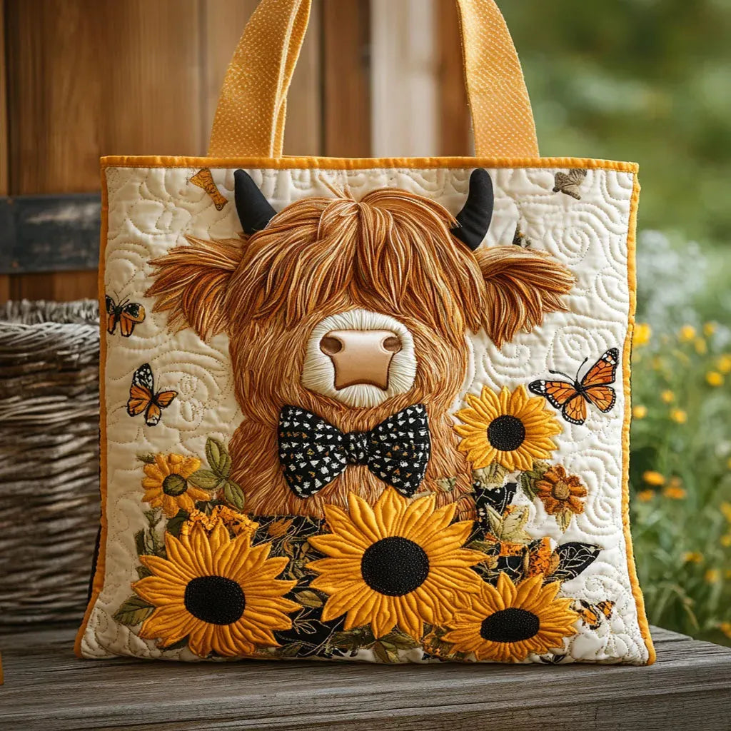 Håndlavet Totetaske – Cow Sunflower