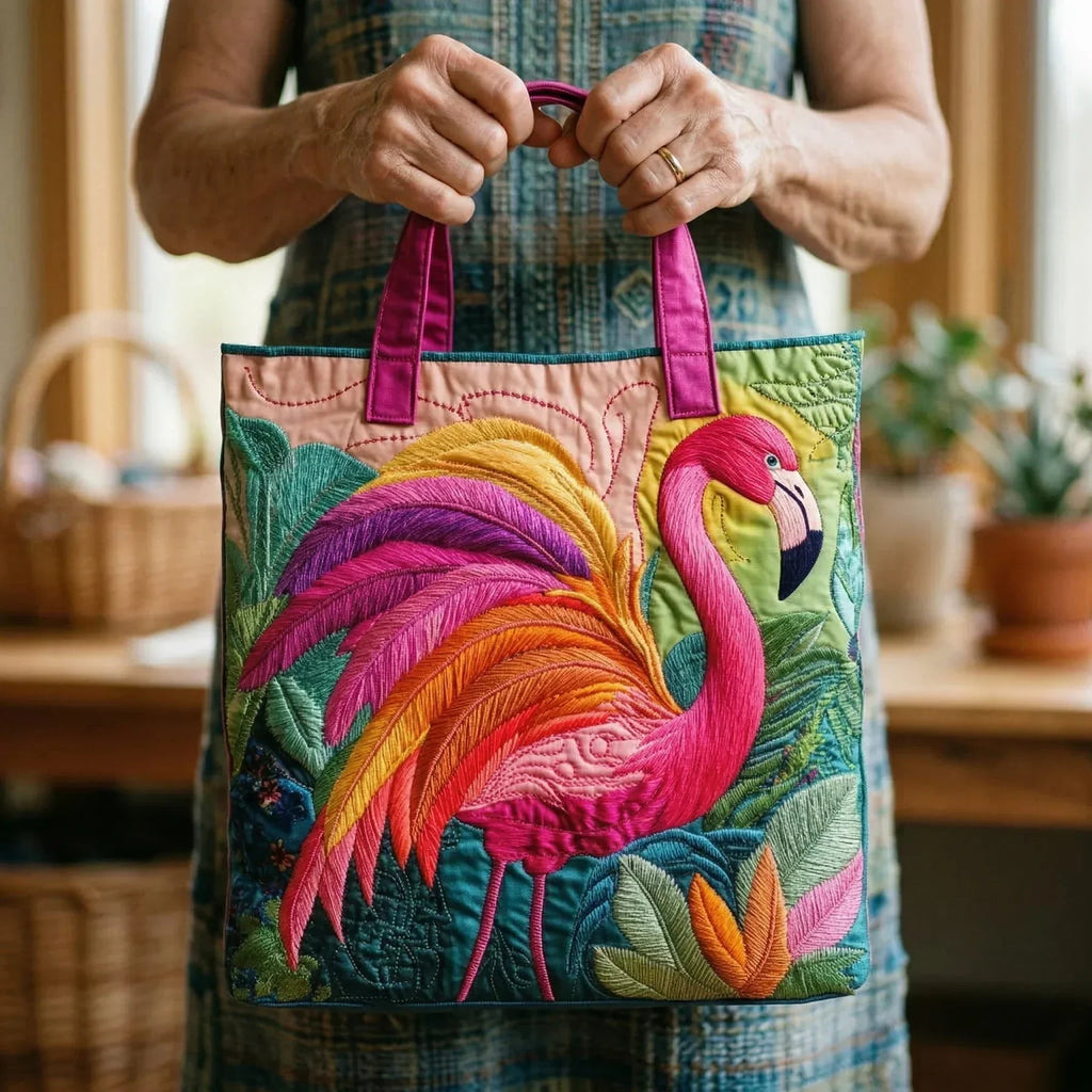 Håndlavet Totetaske – Flamingo Arc-en-ciel