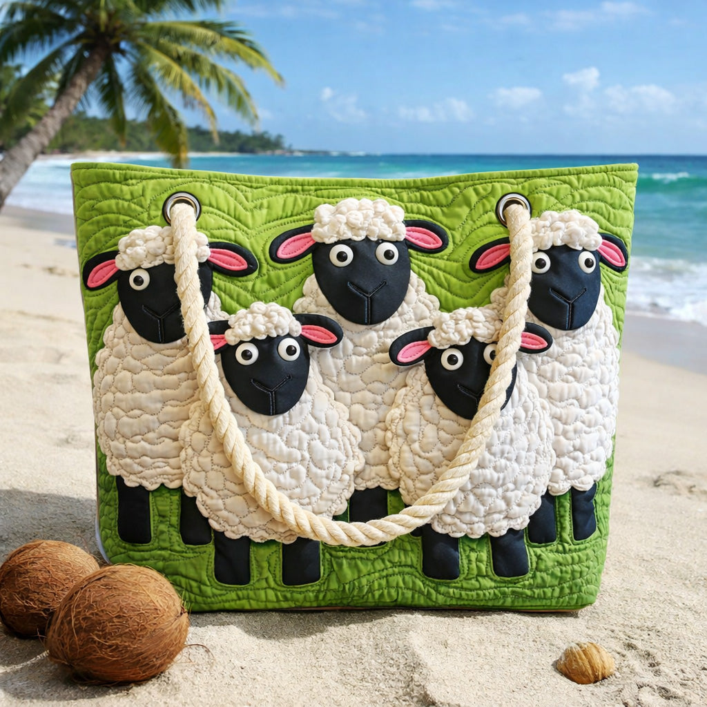 Håndlavet Strandtaske – Sheep Sky