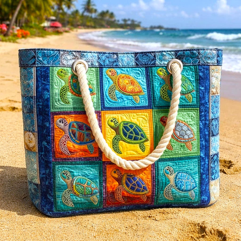 Håndlavet Strandtaske – Tortuga Run Sparkle
