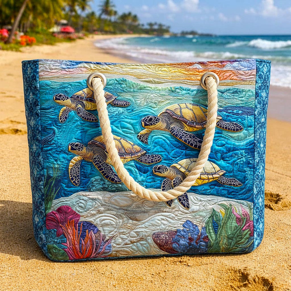 Håndlavet Strandtaske – Marina Turtle