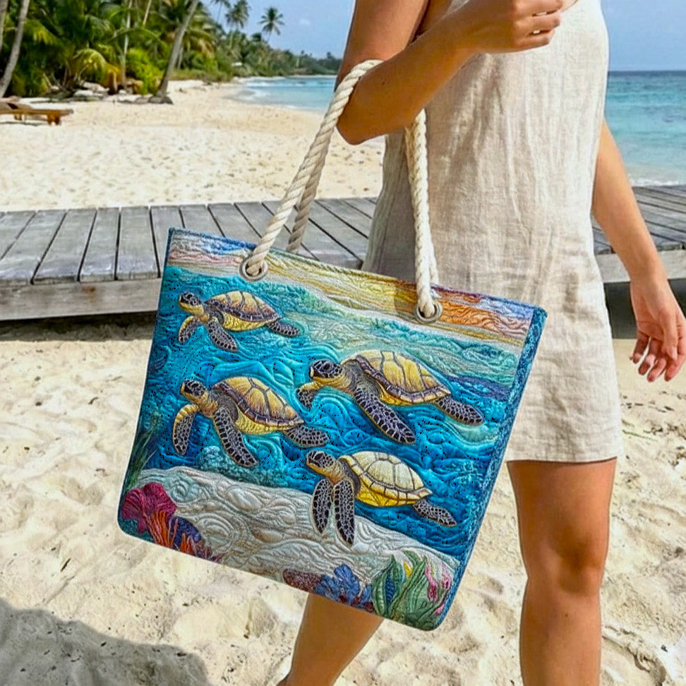 Håndlavet Strandtaske – Marina Turtle