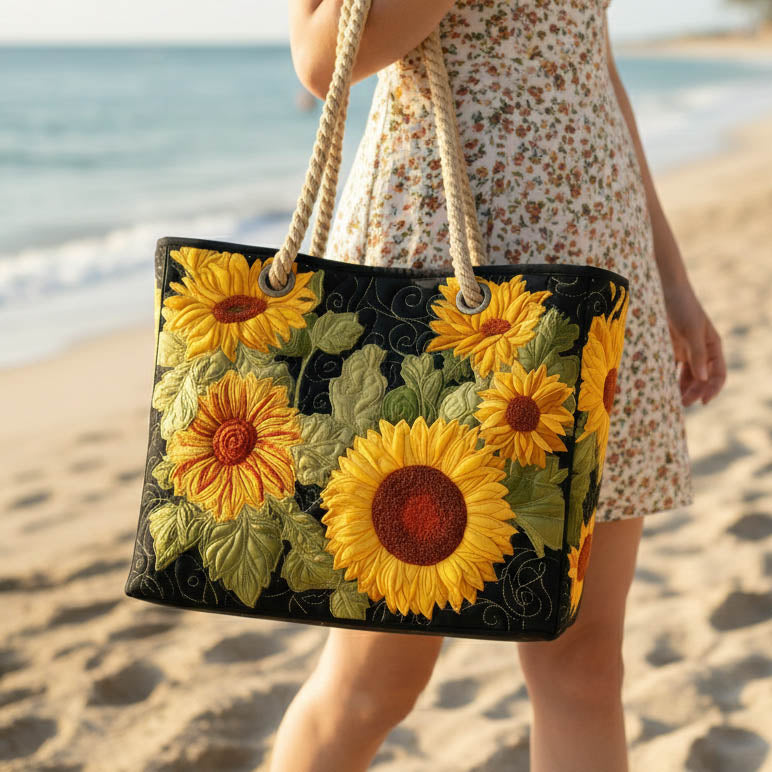 Håndlavet Strandtaske – Sunflower