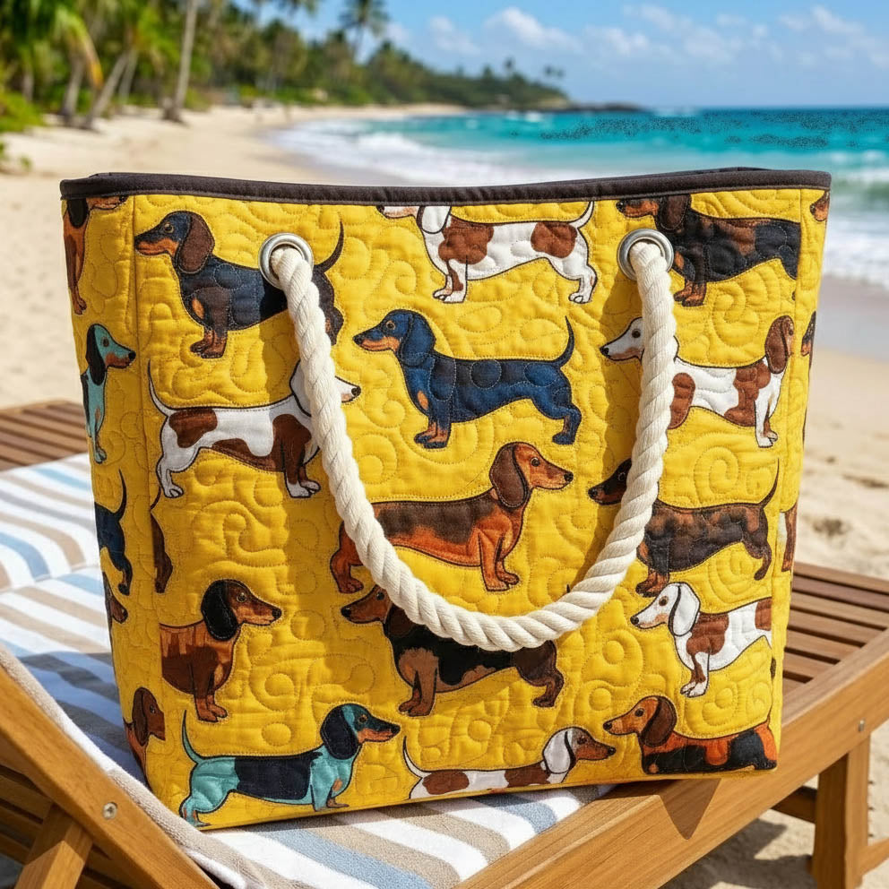 Håndlavet Strandtaske – Dachshund