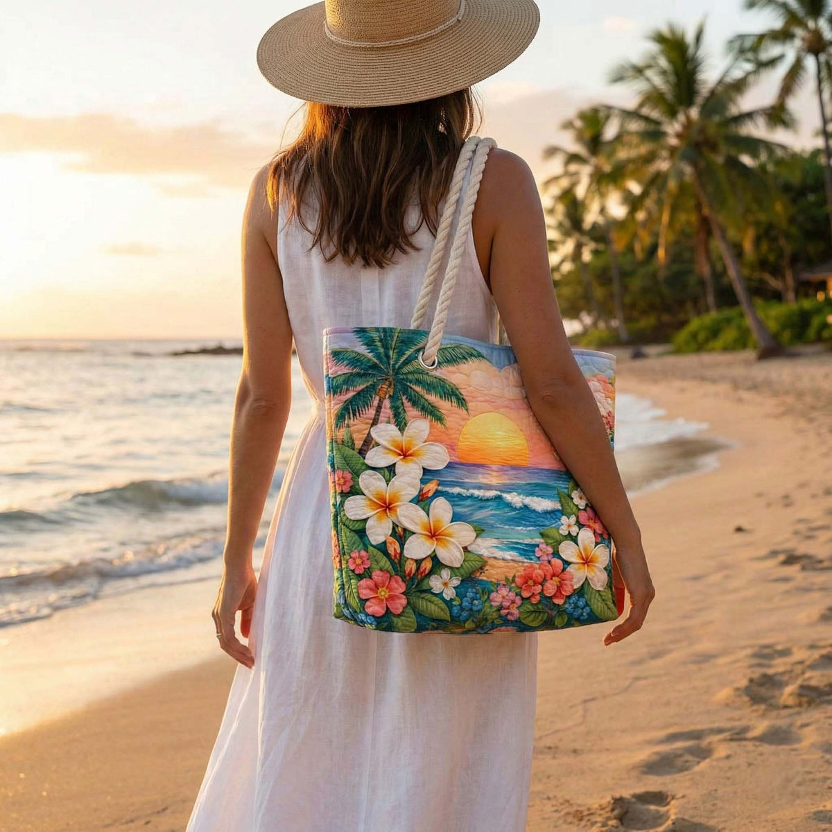 Håndlavet Strandtaske – Tropical Breeze
