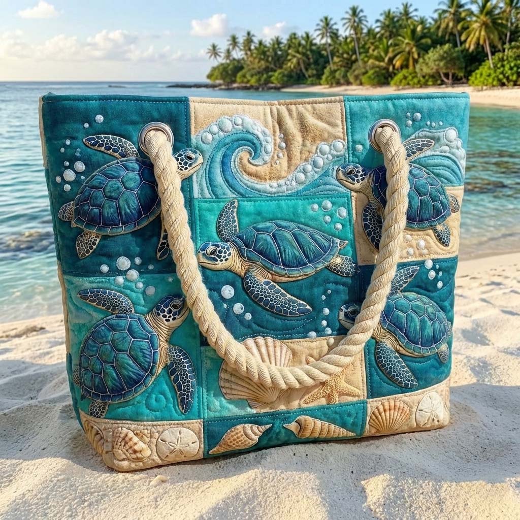 Håndlavet Strandtaske – Turtle Bay