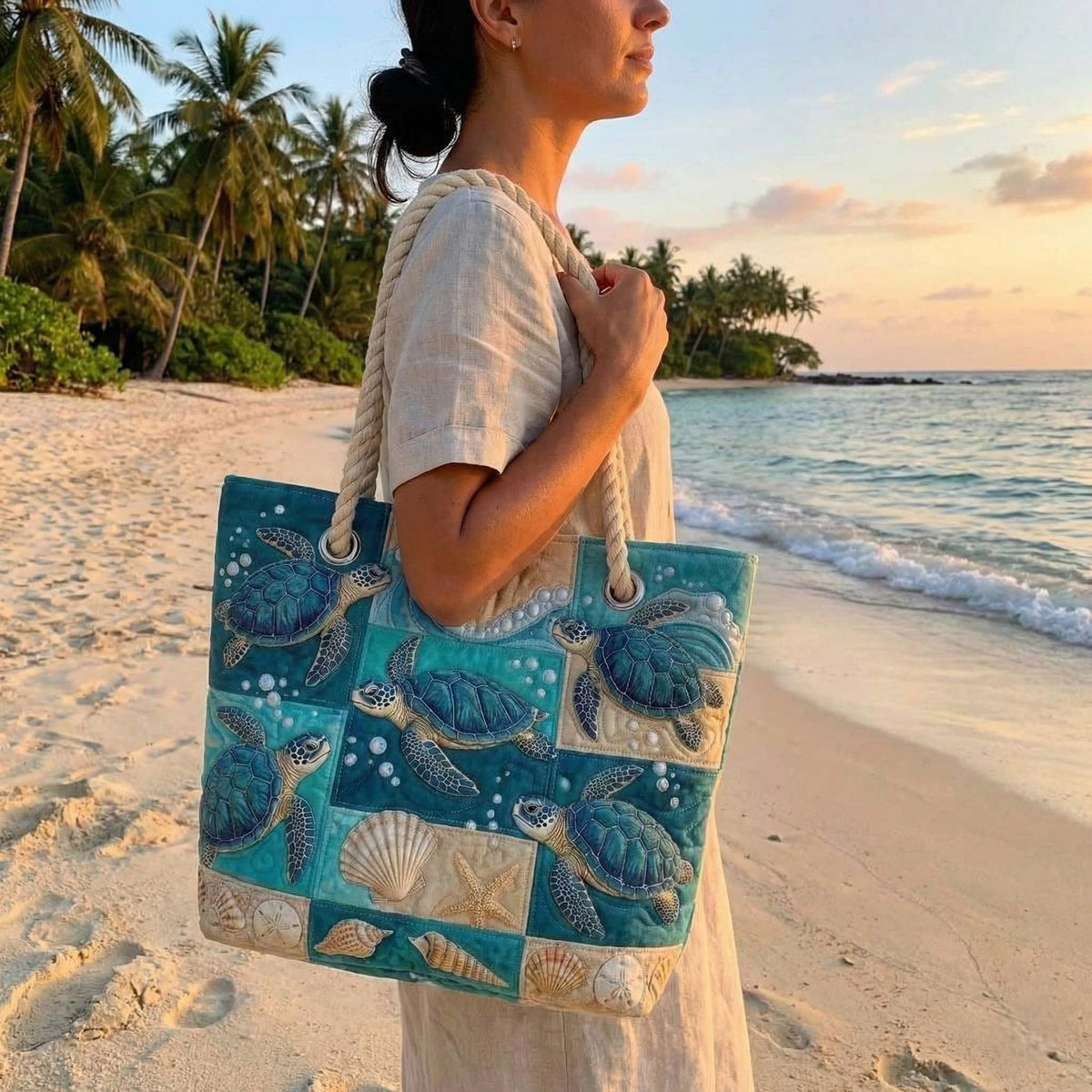 Håndlavet Strandtaske – Turtle Bay