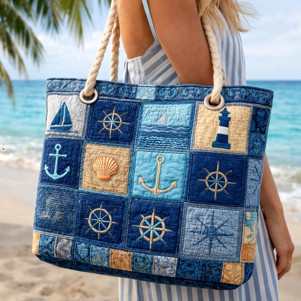 Håndlavet Strandtaske – Navy Blue