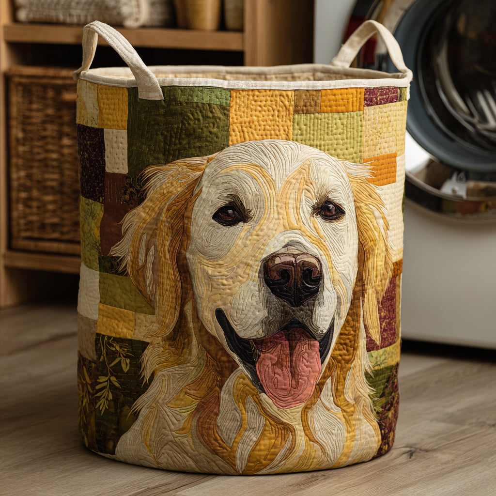 Vasketøjskurv – Happy Golden Retriever