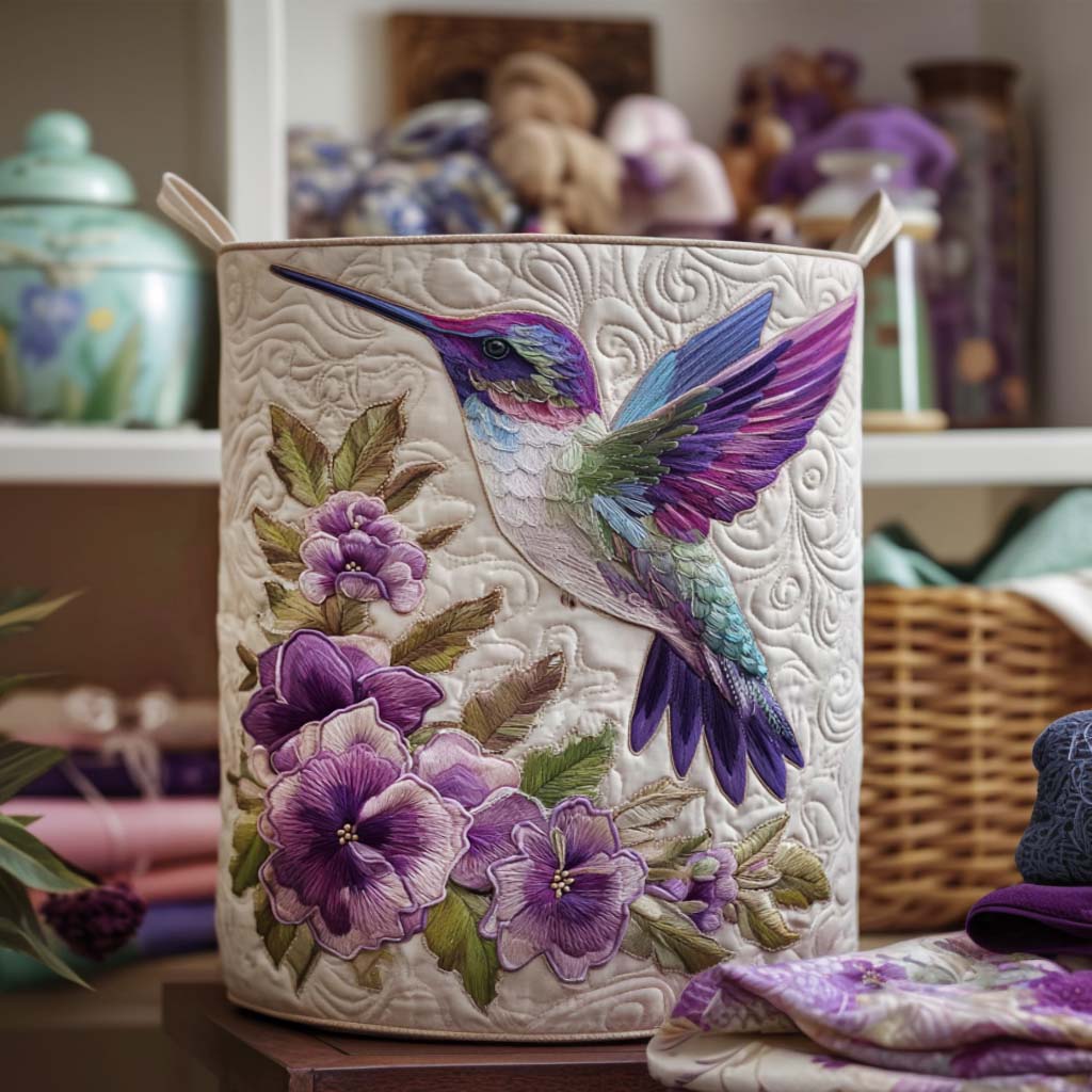Vasketøjskurv – Hummingbird Blossoming