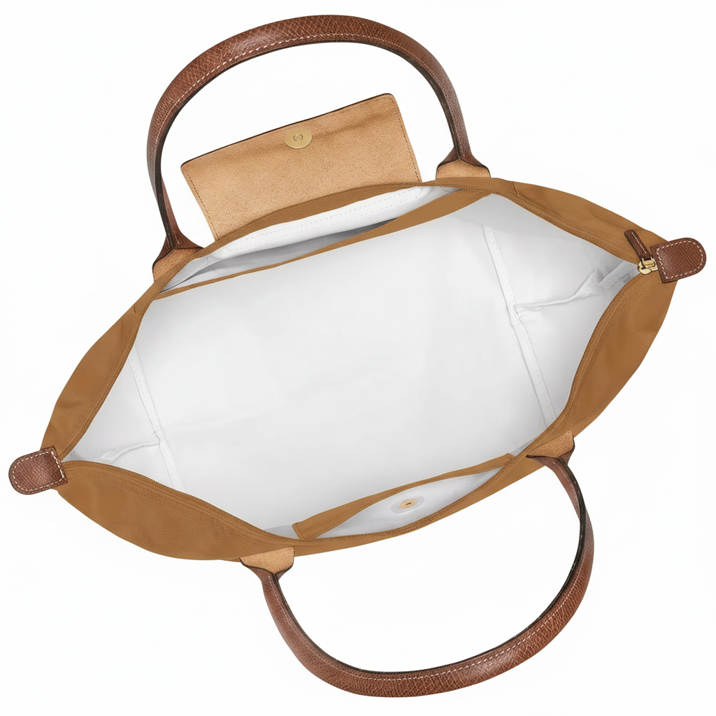 Stor sammenfoldelig totetaske, lysebrun