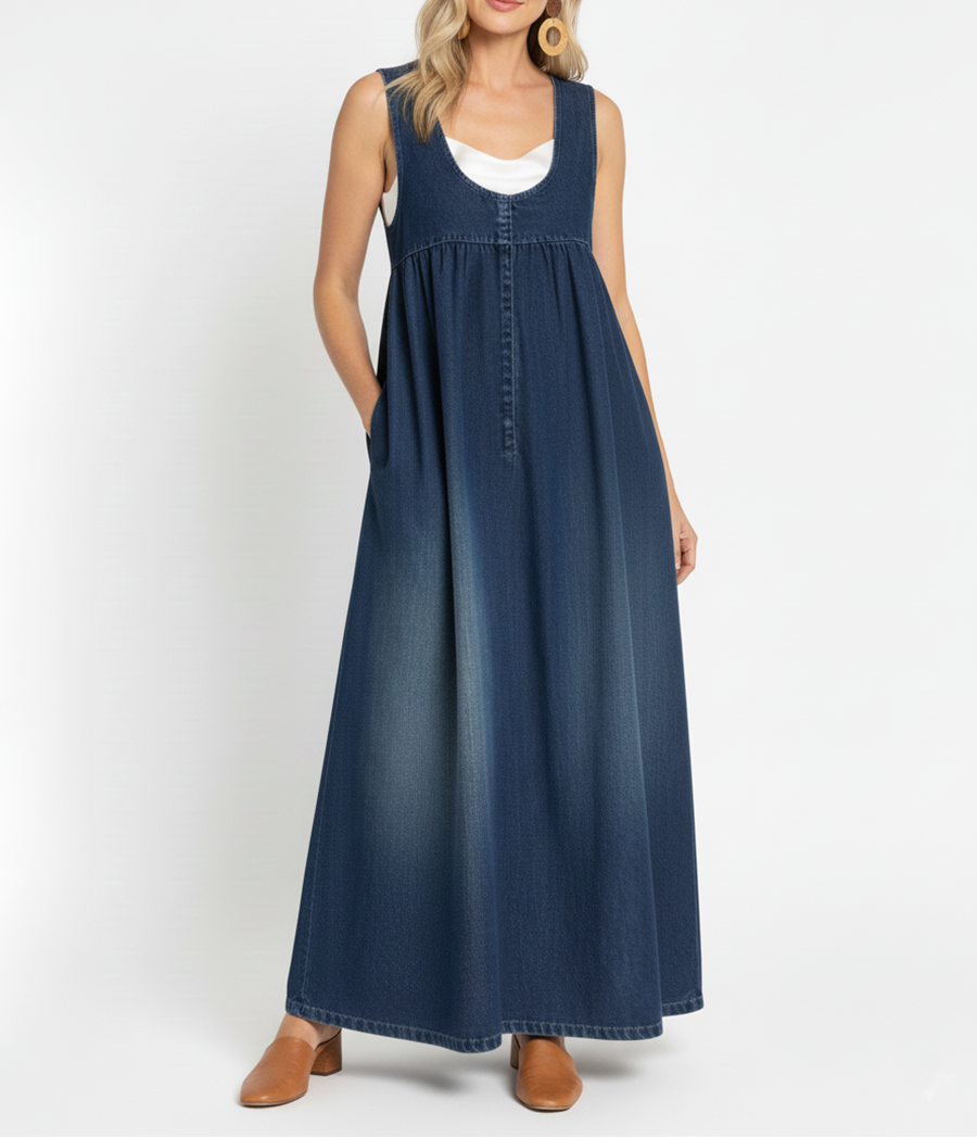 Lisbeth – Vintage maxikjole i denim