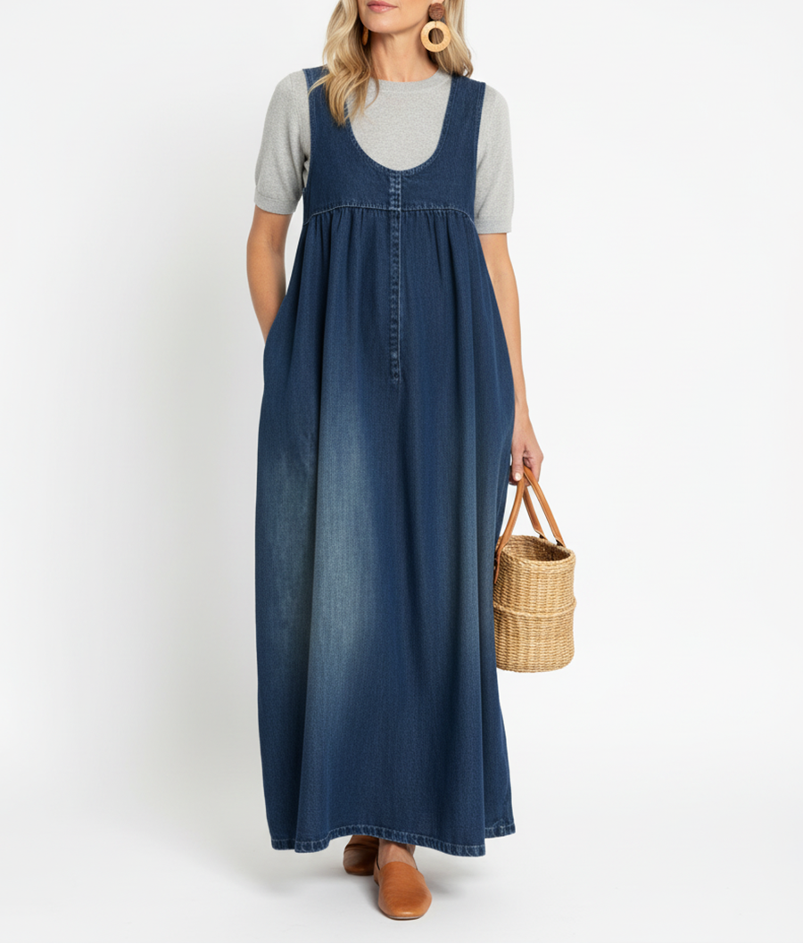 Lisbeth – Vintage maxikjole i denim