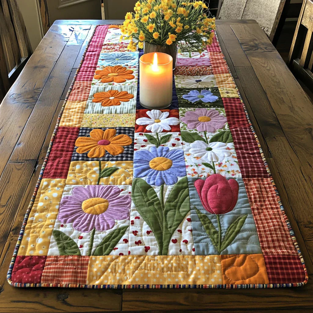 Quiltet Bordløber – Petal Path
