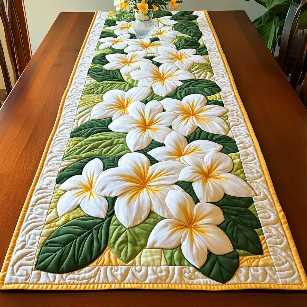 Quiltet Bordløber – Plumeria