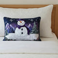 Quiltet Pudebetræk – Purple Snowman