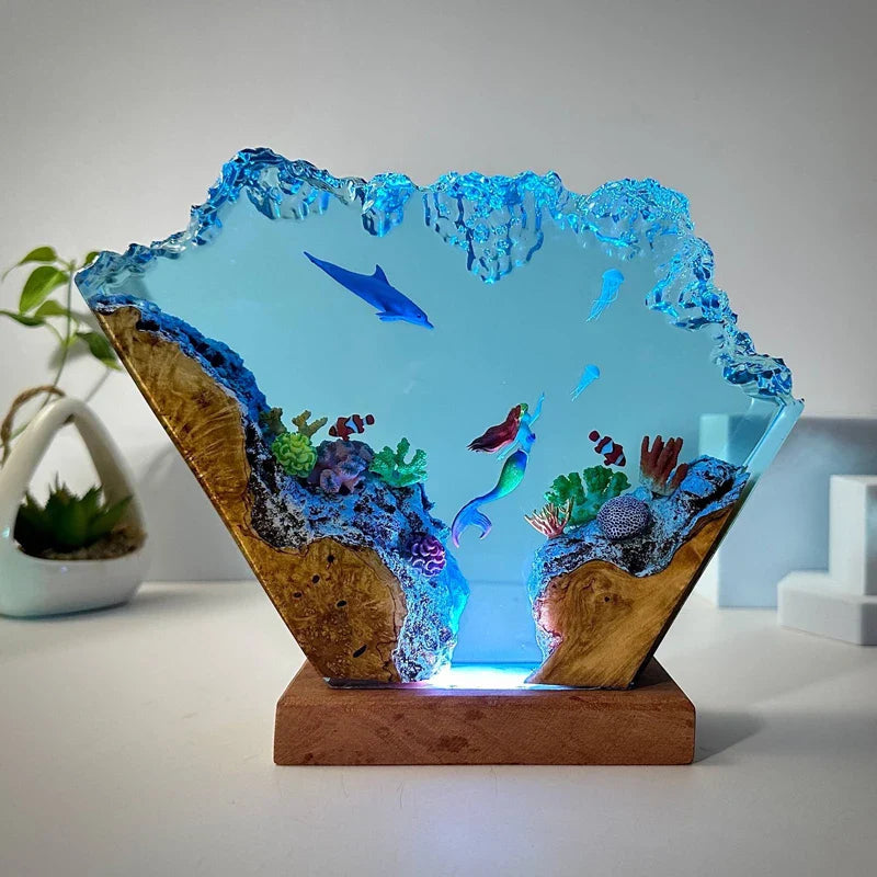 Resin Bordlampe – Seabed