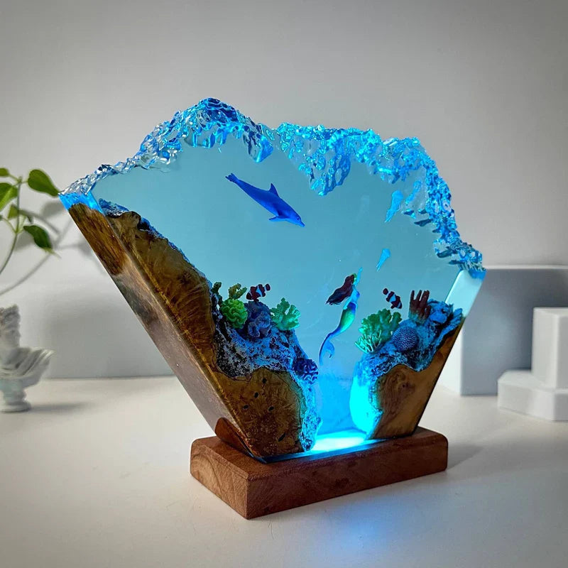Resin Bordlampe – Seabed