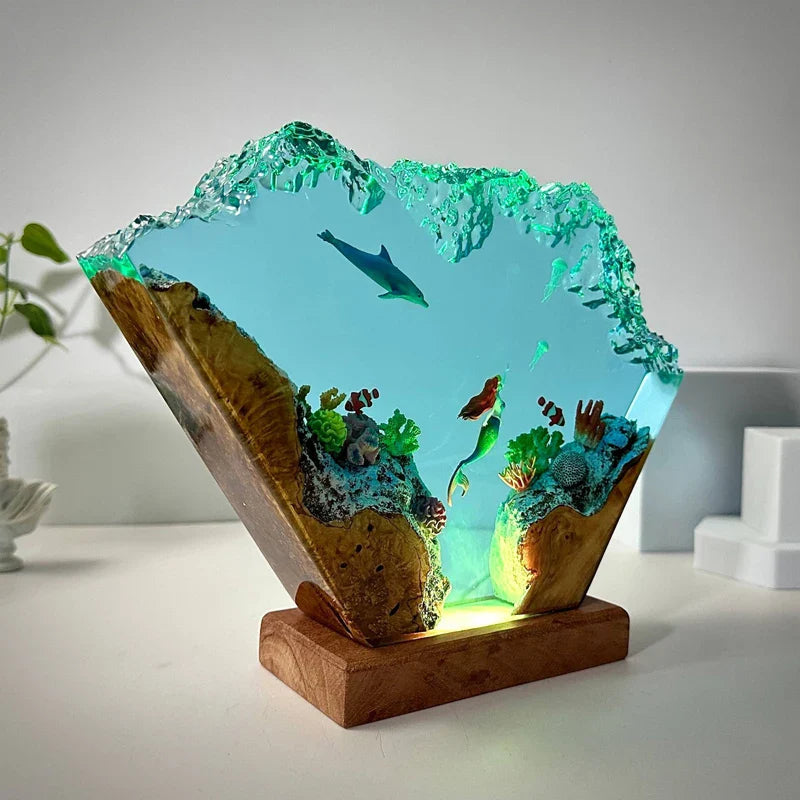 Resin Bordlampe – Seabed
