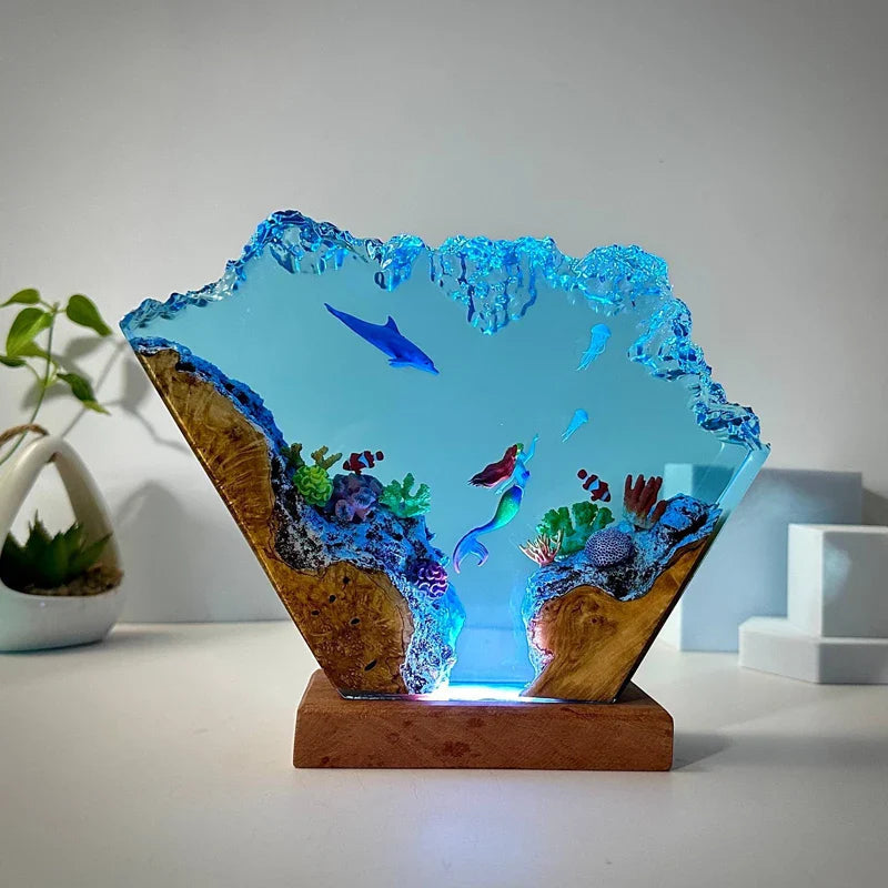 Resin Bordlampe – Seabed