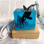 Resin Bordlampe – Fish Light Cube