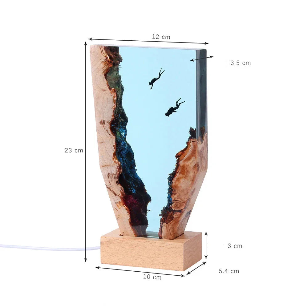 Resin Bordlampe – Deep Sea