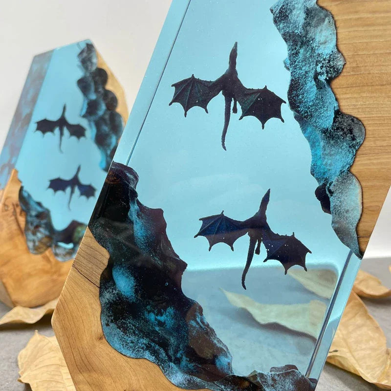 Resin Bordlampe – Deep Dragon