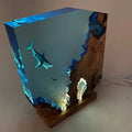 Resin Bordlampe – Shark Diver