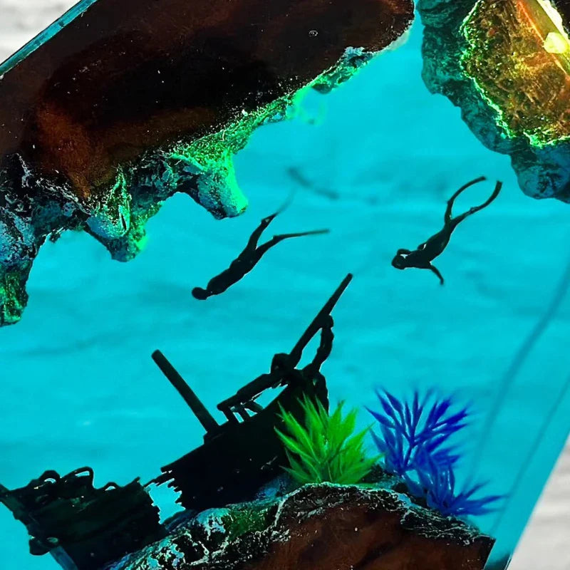 Resin Bordlampe – Whale Shark Shipwreck