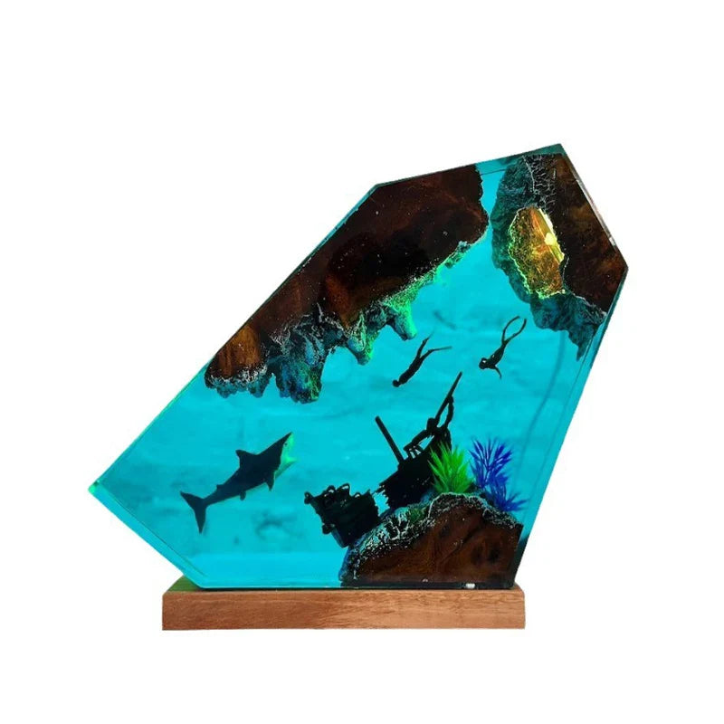 Resin Bordlampe – Whale Shark Shipwreck