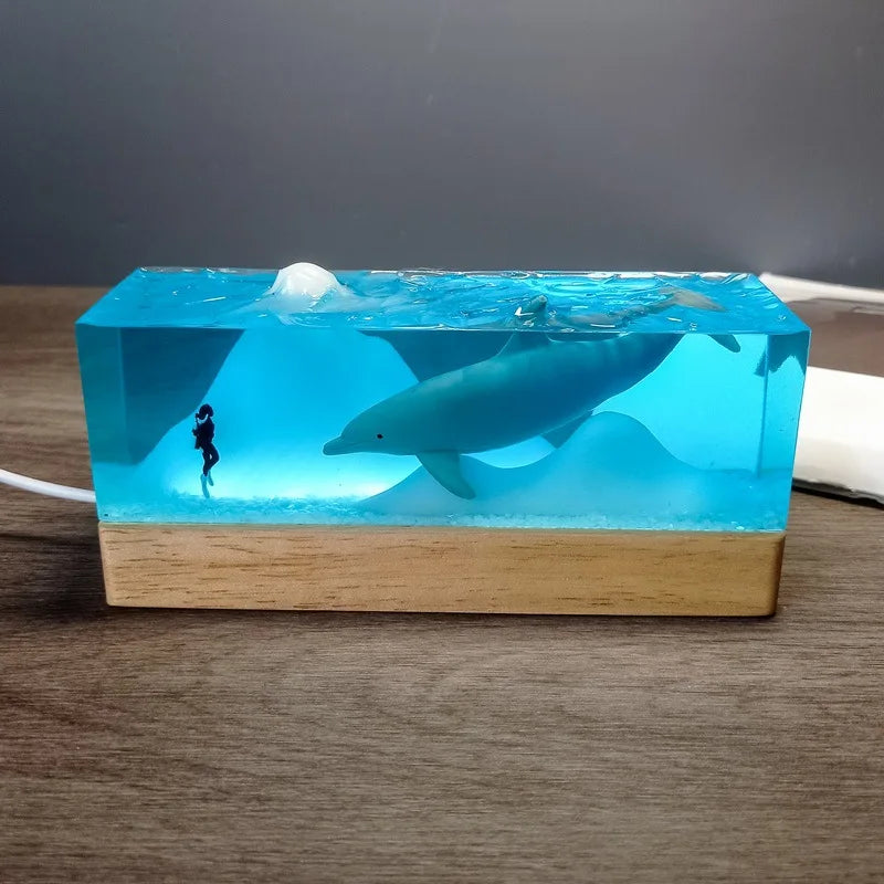 Resin Bordlampe – Mountain