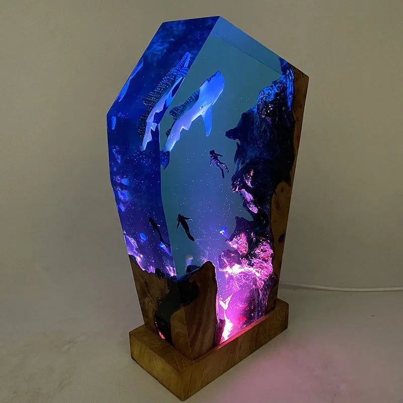 Resin Bordlampe – Whale Shark