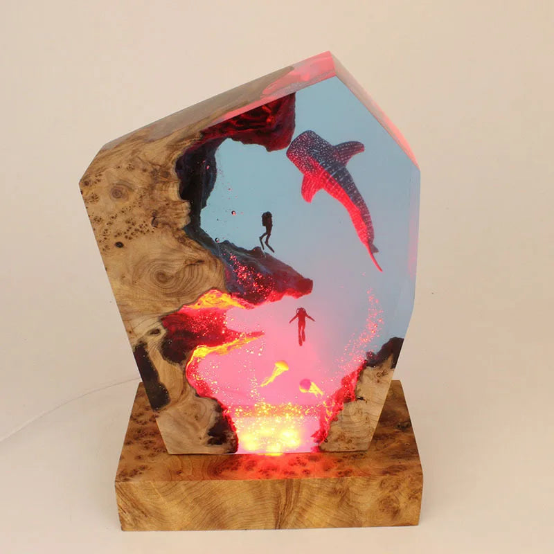 Resin Bordlampe – Whale Shark
