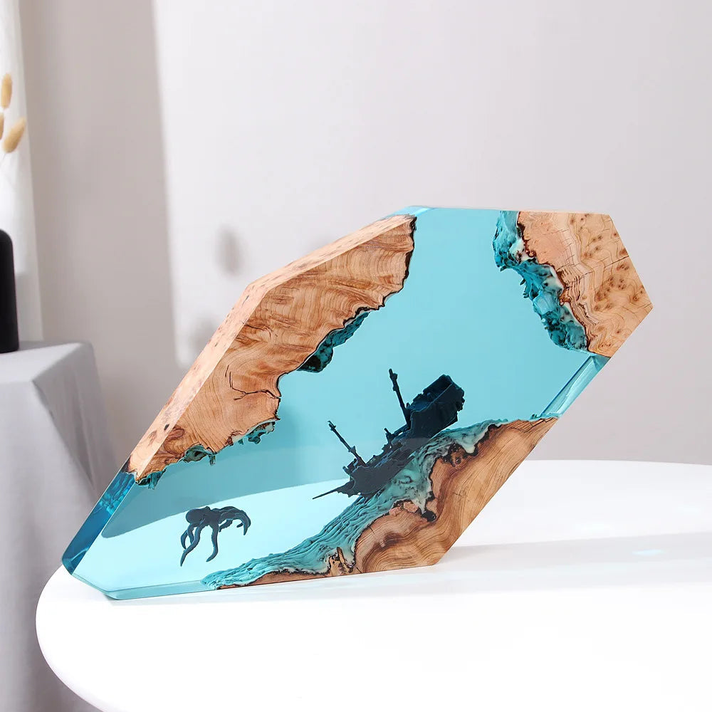 Resin Bordlampe – Octopus Shipwreck