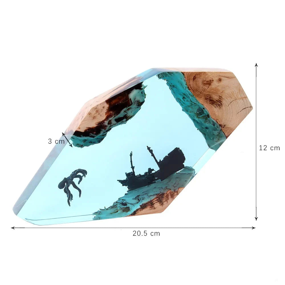 Resin Bordlampe – Octopus Shipwreck