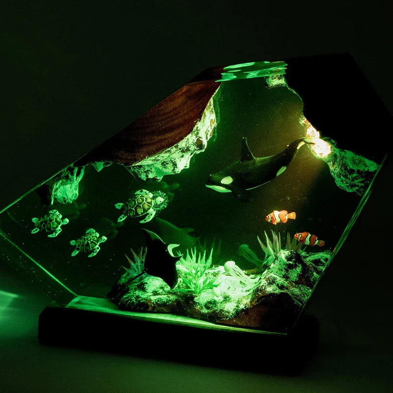 Resin Bordlampe – Orca Seabed