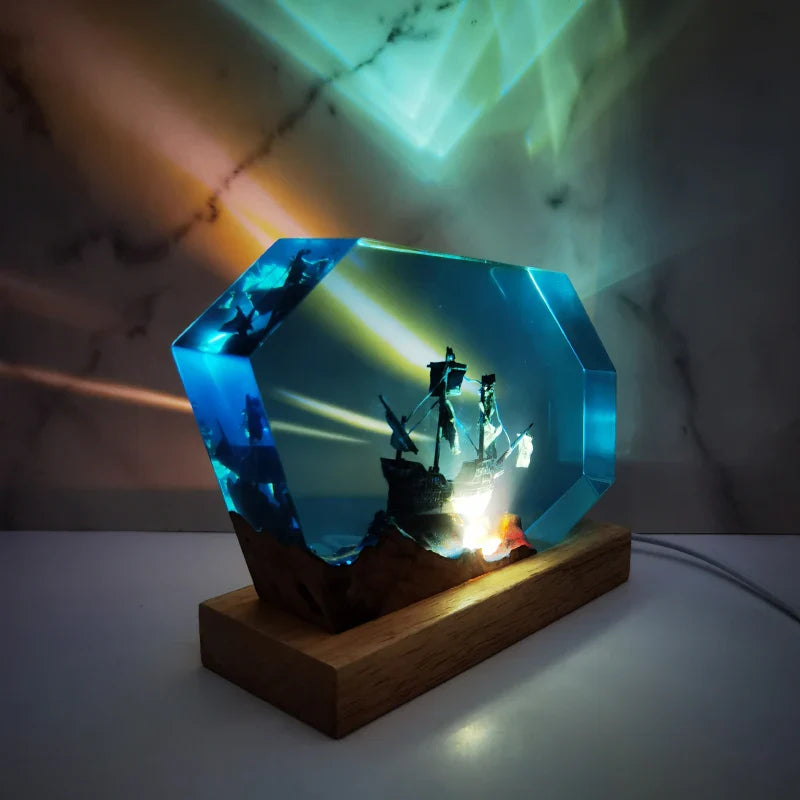 Resin Bordlampe – Ocean