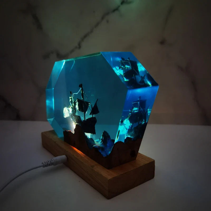 Resin Bordlampe – Ocean
