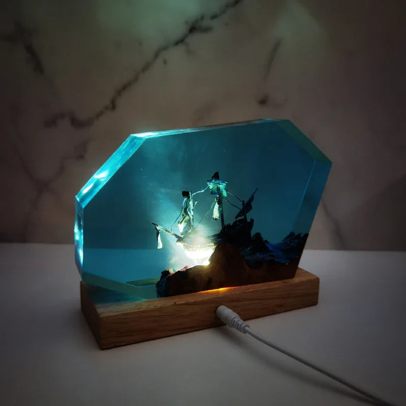Resin Bordlampe – Ocean