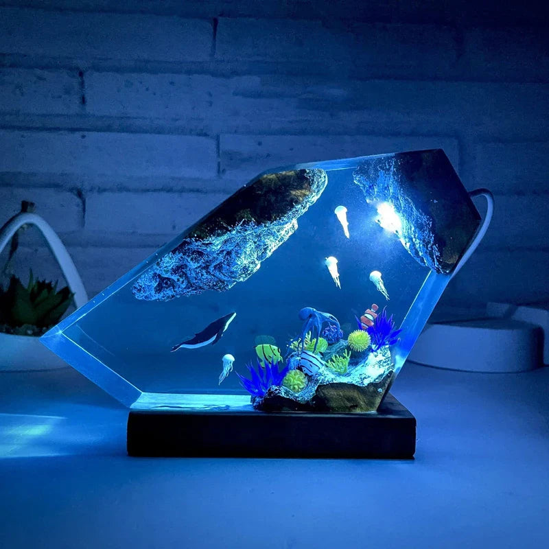 Resin Bordlampe – Seabed