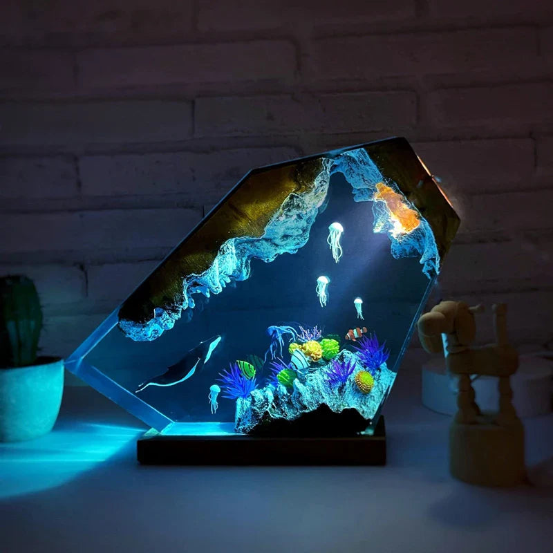 Resin Bordlampe – Seabed