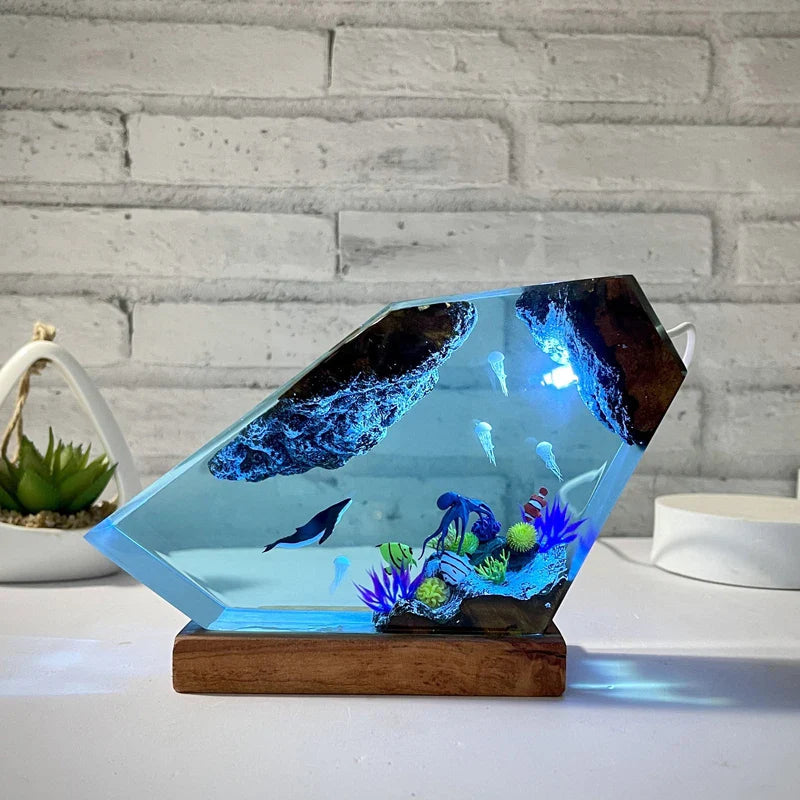 Resin Bordlampe – Seabed