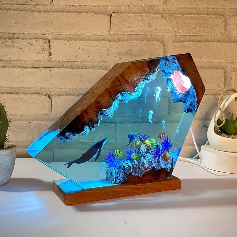 Resin Bordlampe – Seabed