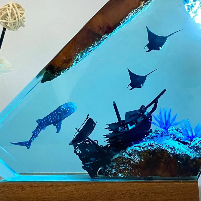 Resin Bordlampe – Shipwreck