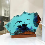 Resin Bordlampe – Shark Diver Shipwreck
