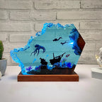 Resin Bordlampe – Shark Diver Shipwreck