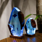 Resin Bordlampe – Manta Ray Swimming