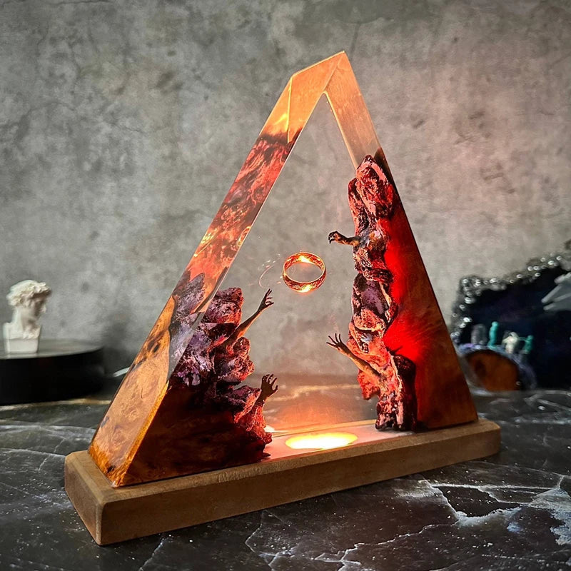 Resin Bordlampe – Triangle
